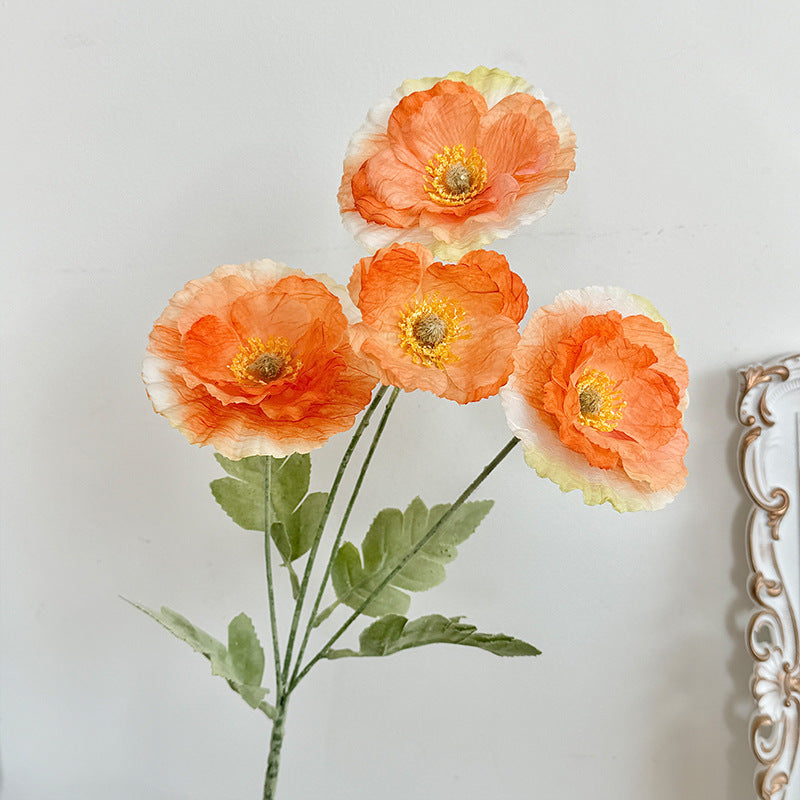 Artificial Silk Poppy Stem, 53cm, Vase Decor