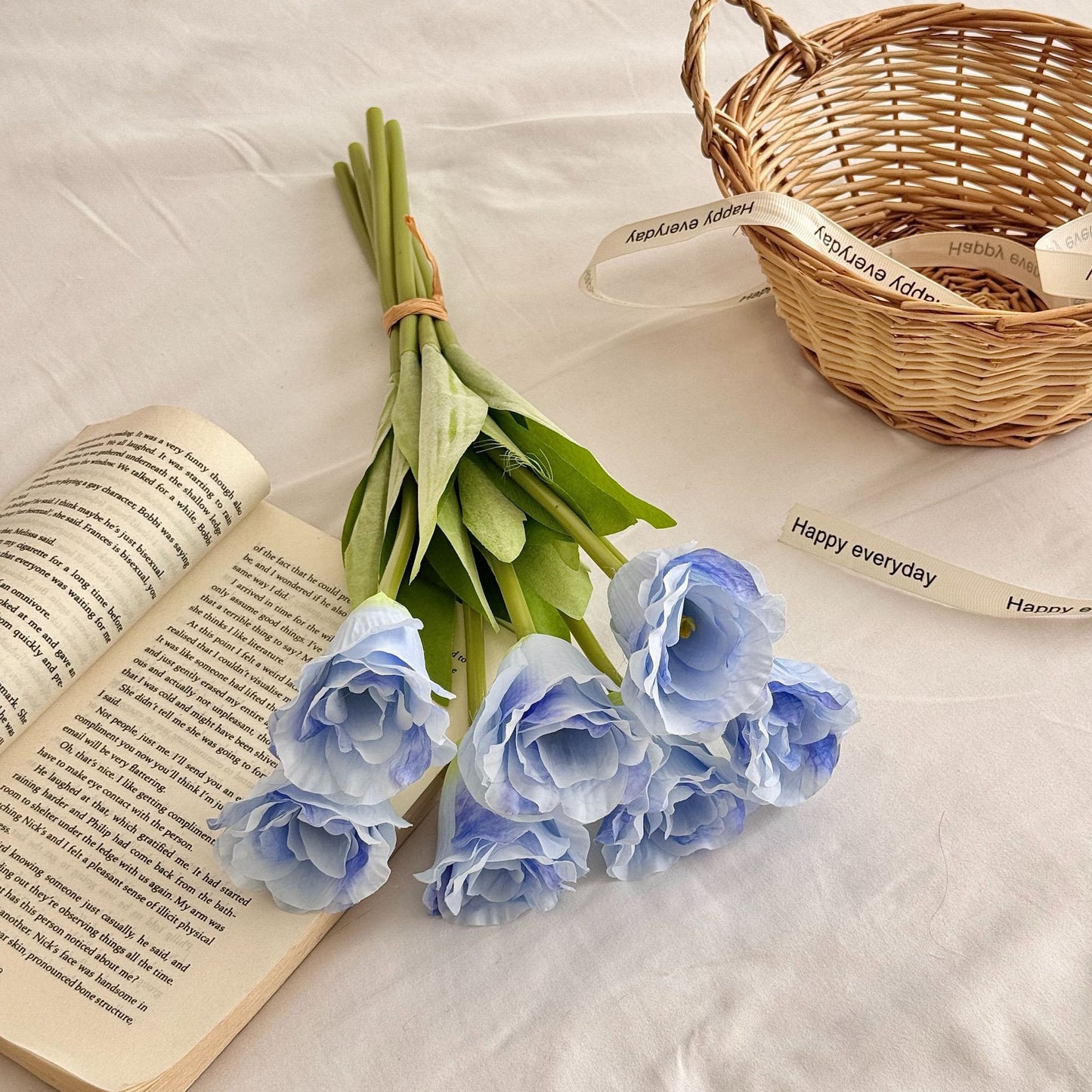 Artificial Silk Flower Bouquet, 7 Stems, 38cm, Home Table Decor