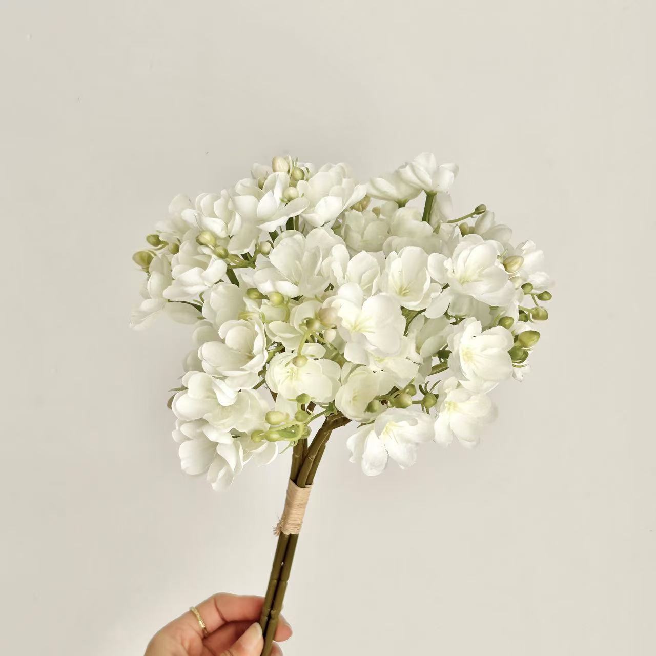 Artificial Silk Jasmine Bouquet, 4 Stems, 40cm, Home Table Decor