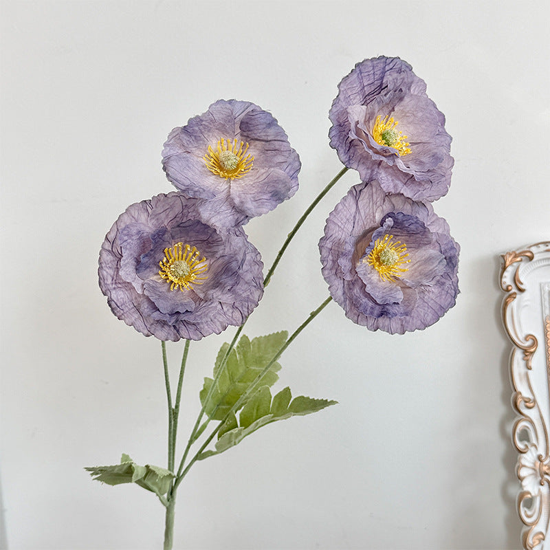 Artificial Silk Poppy Stem, 53cm, Vase Decor