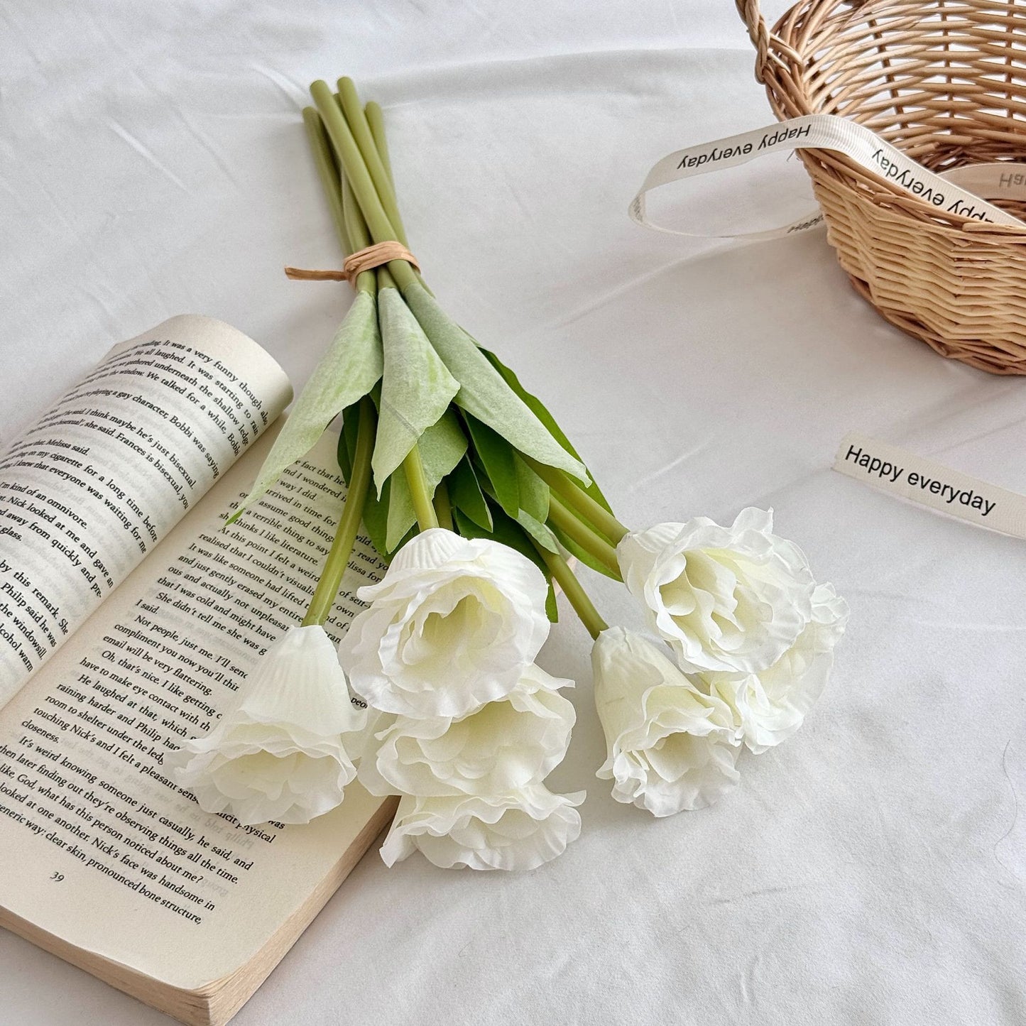 Artificial Silk Flower Bouquet, 7 Stems, 38cm, Home Table Decor