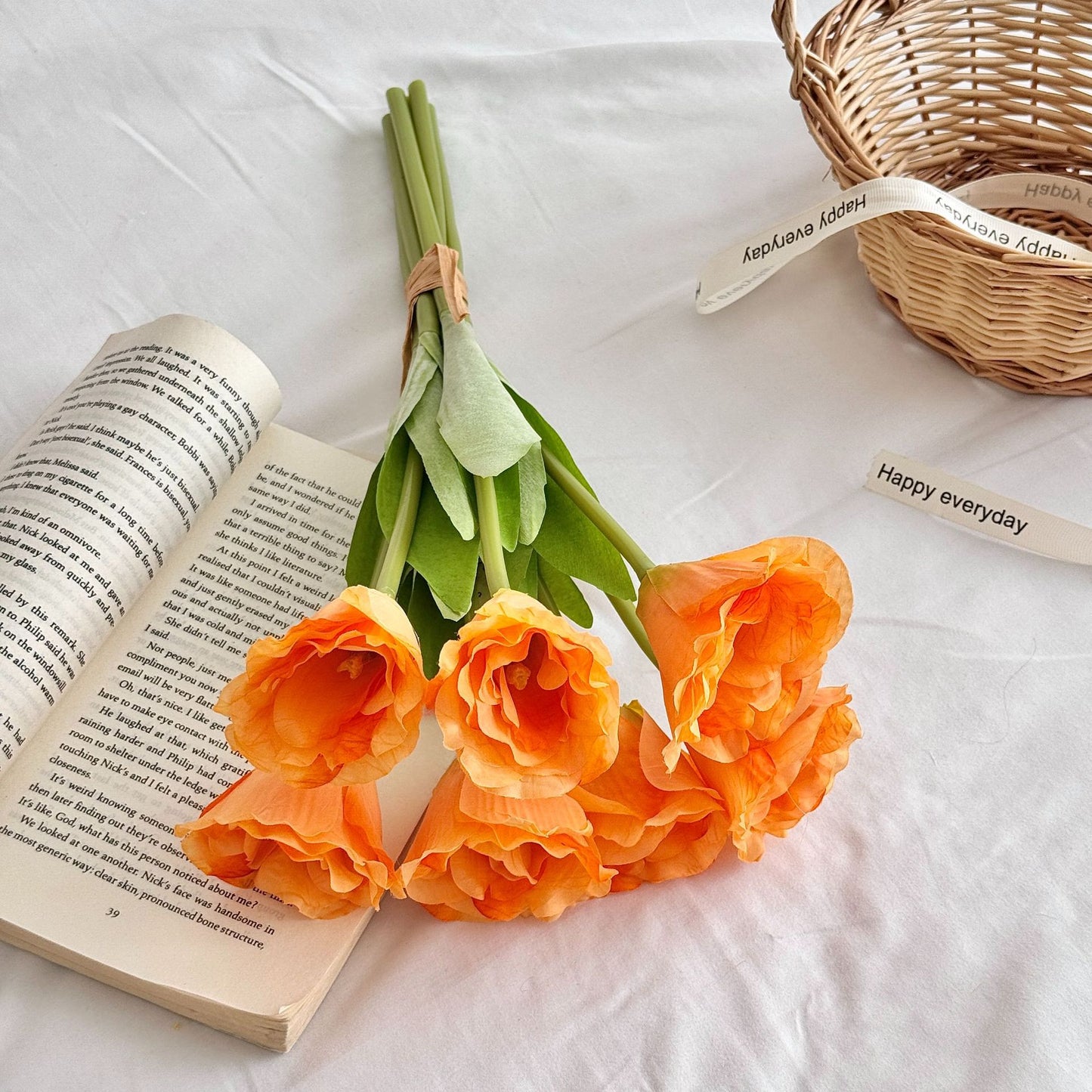 Artificial Silk Flower Bouquet, 7 Stems, 38cm, Home Table Decor