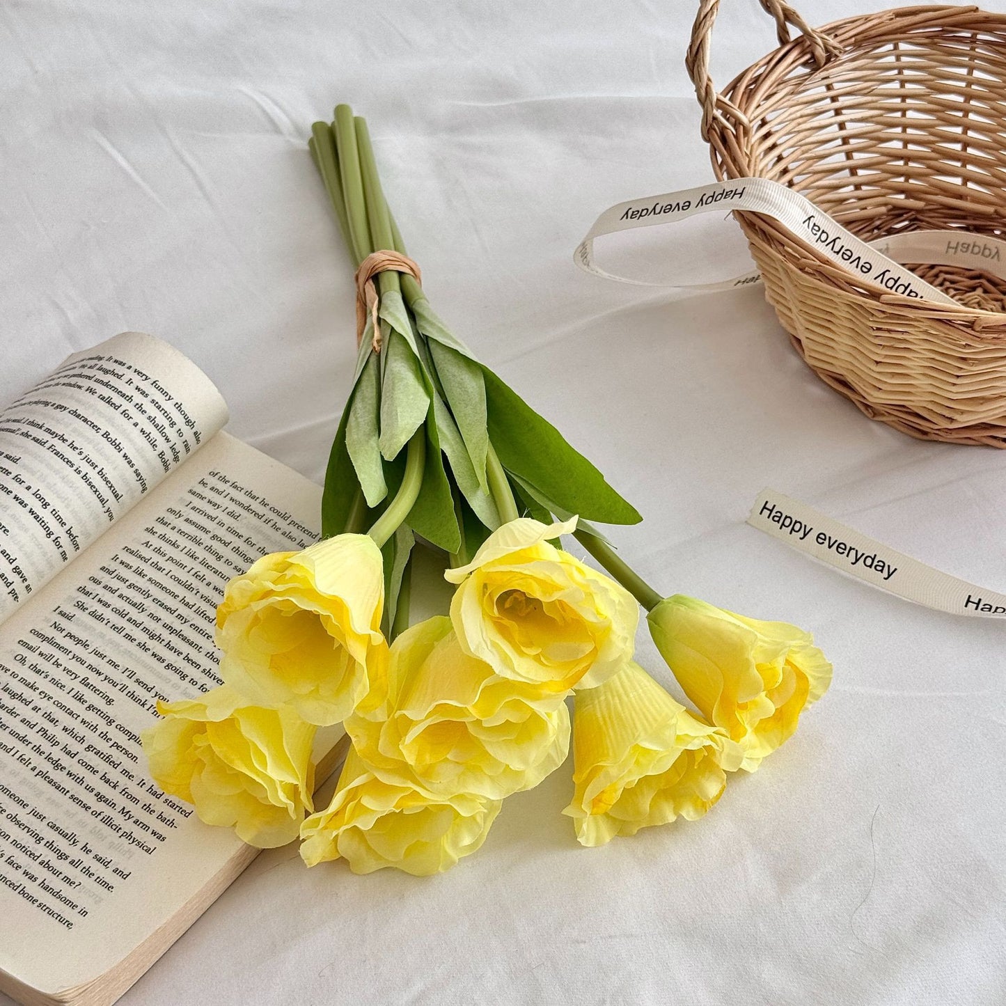 Artificial Silk Flower Bouquet, 7 Stems, 38cm, Home Table Decor