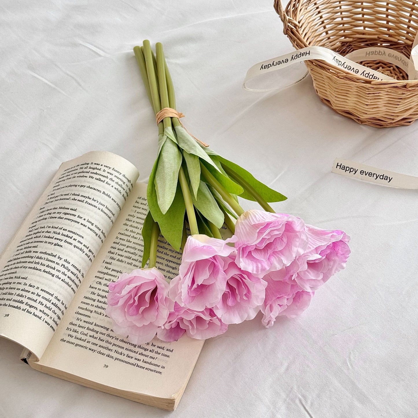 Artificial Silk Flower Bouquet, 7 Stems, 38cm, Home Table Decor