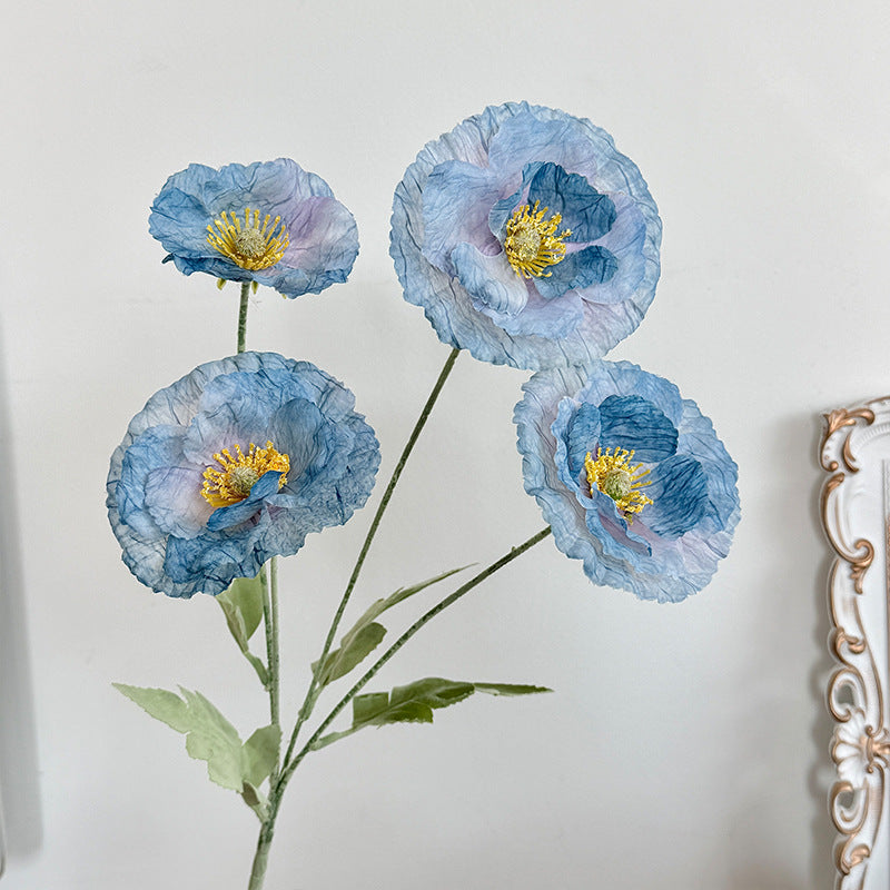 Artificial Silk Poppy Stem, 53cm, Vase Decor