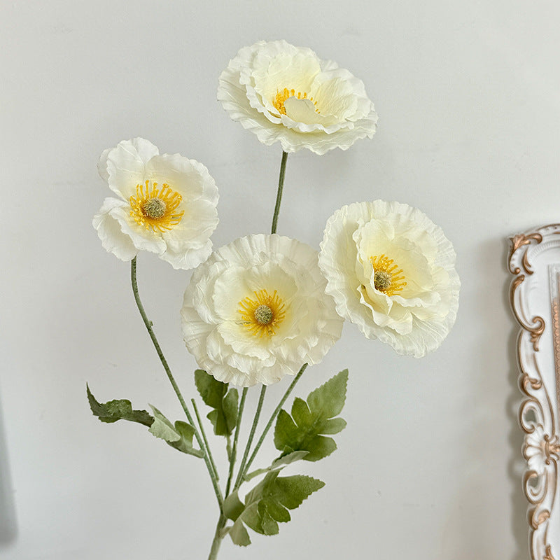 Artificial Silk Poppy Stem, 53cm, Vase Decor
