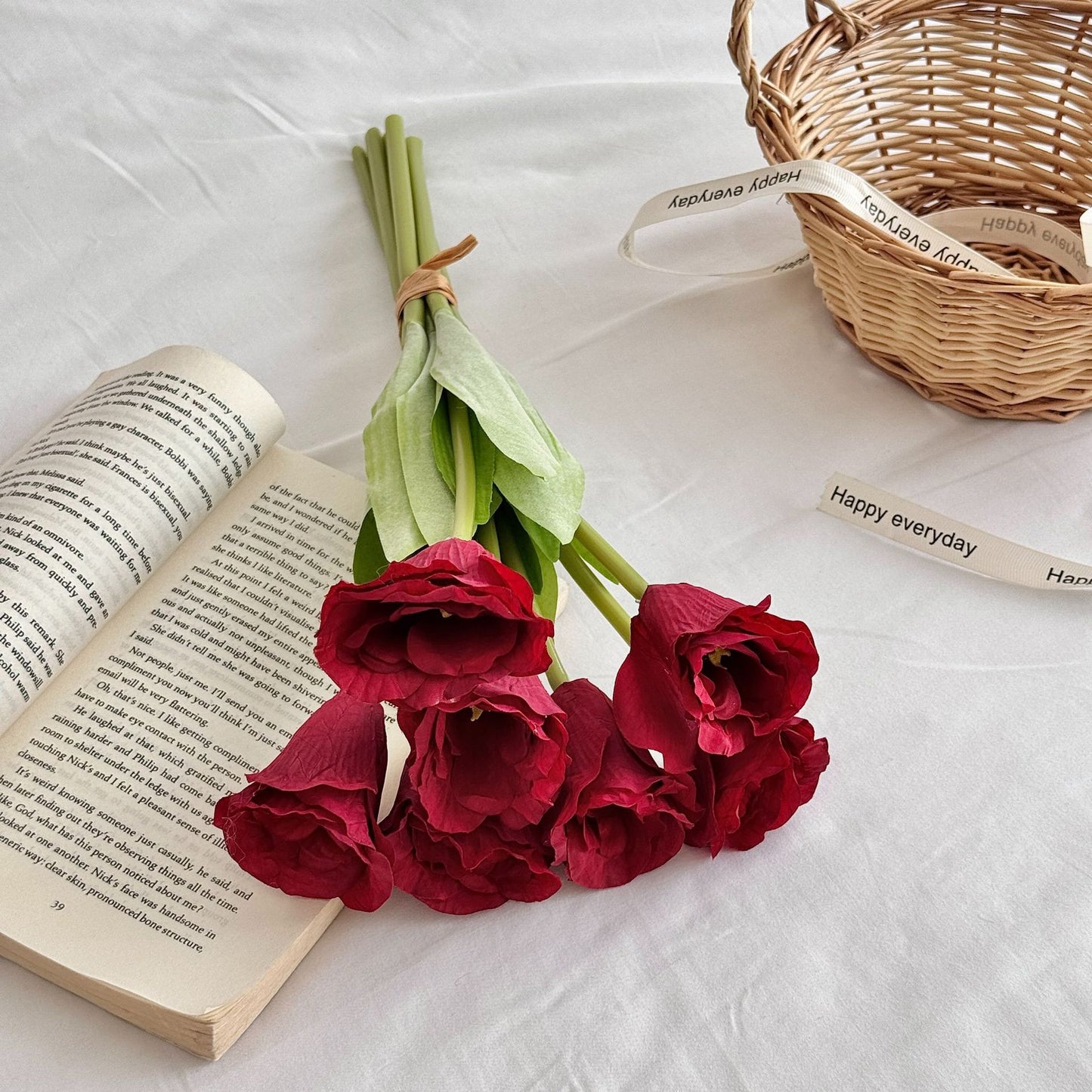 Artificial Silk Flower Bouquet, 7 Stems, 38cm, Home Table Decor
