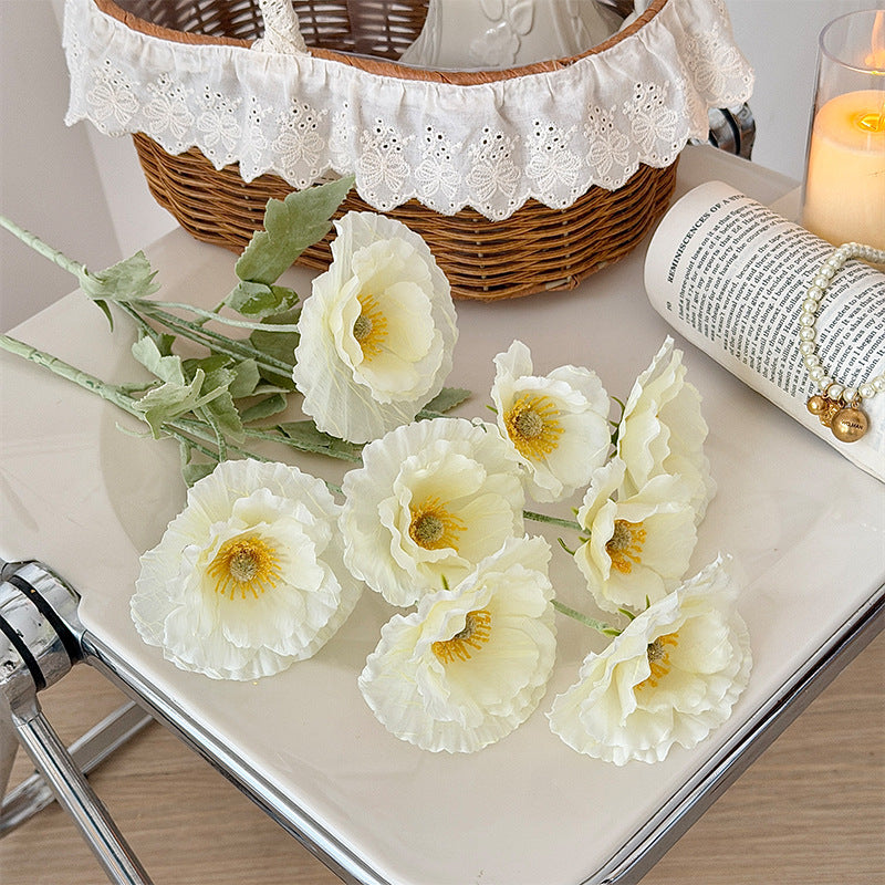 Artificial Silk Poppy Stem, 53cm, Vase Decor