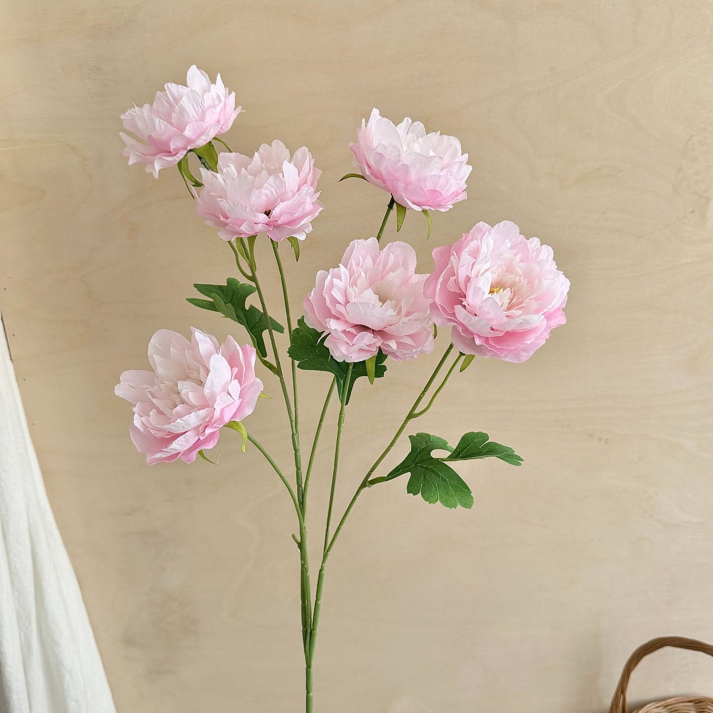Artificial Silk Peony Stem, 6 Heads, 85cm, Tall Vase Decor