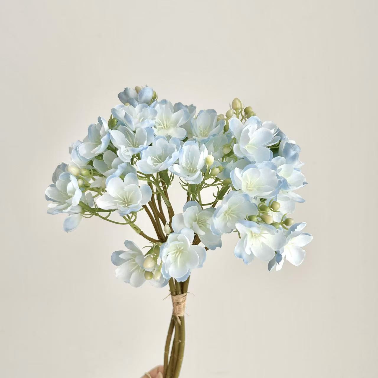 Artificial Silk Jasmine Bouquet, 4 Stems, 40cm, Home Table Decor