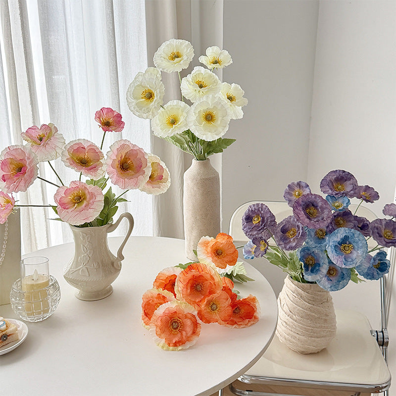 Artificial Silk Poppy Stem, 53cm, Vase Decor