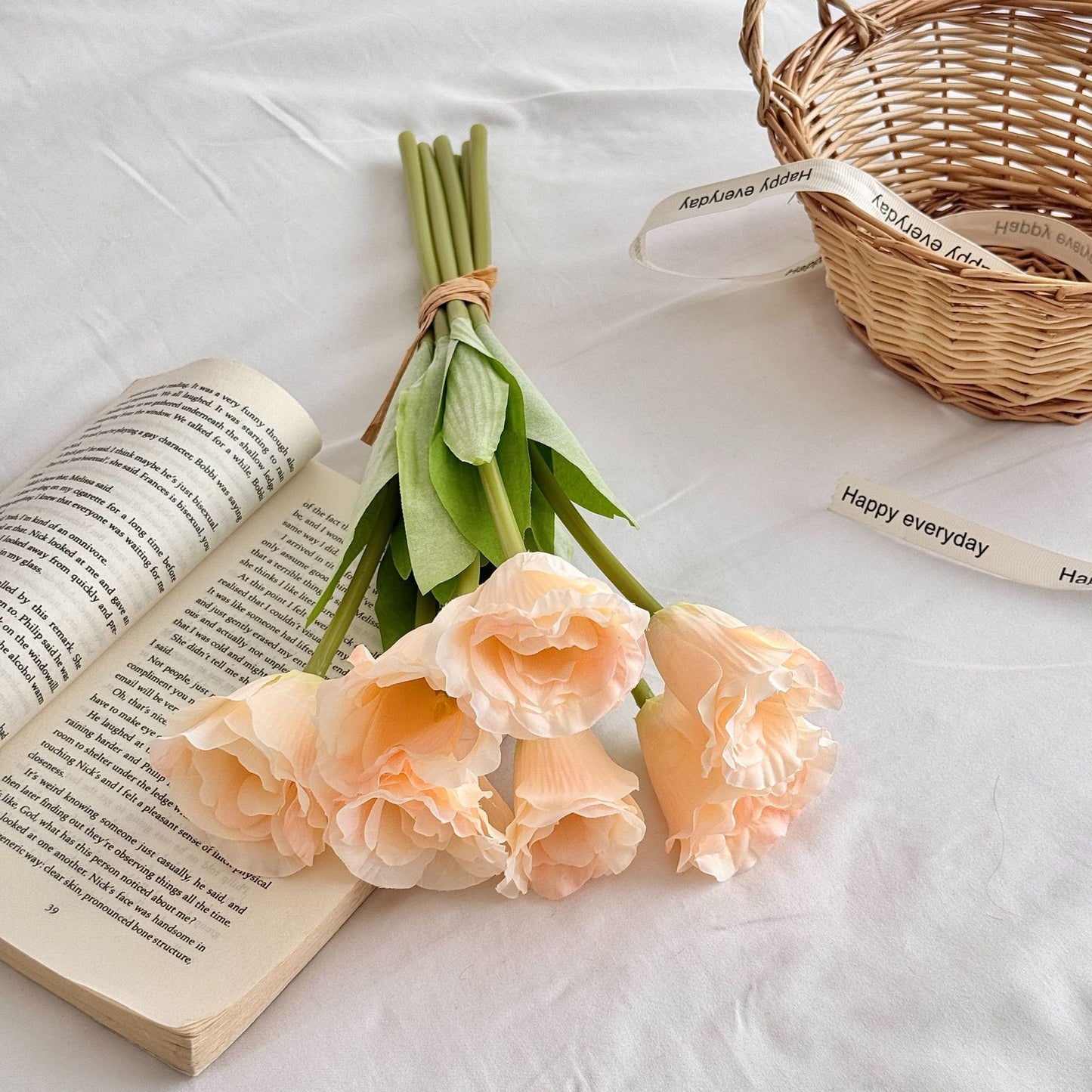 Artificial Silk Flower Bouquet, 7 Stems, 38cm, Home Table Decor