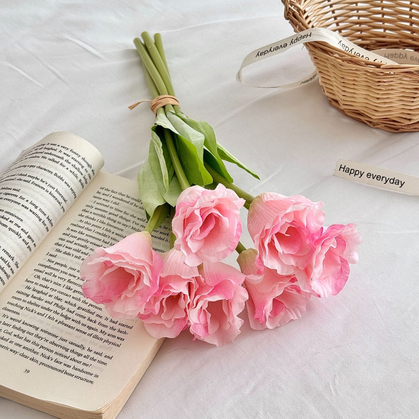 Artificial Silk Flower Bouquet, 7 Stems, 38cm, Home Table Decor