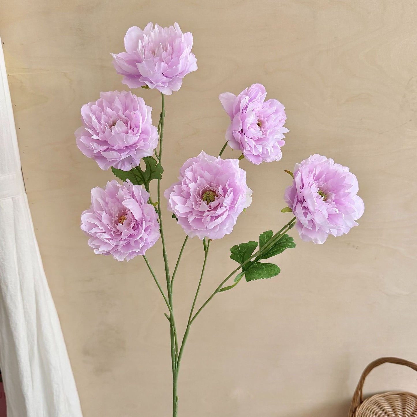 Artificial Silk Peony Stem, 6 Heads, 85cm, Tall Vase Decor