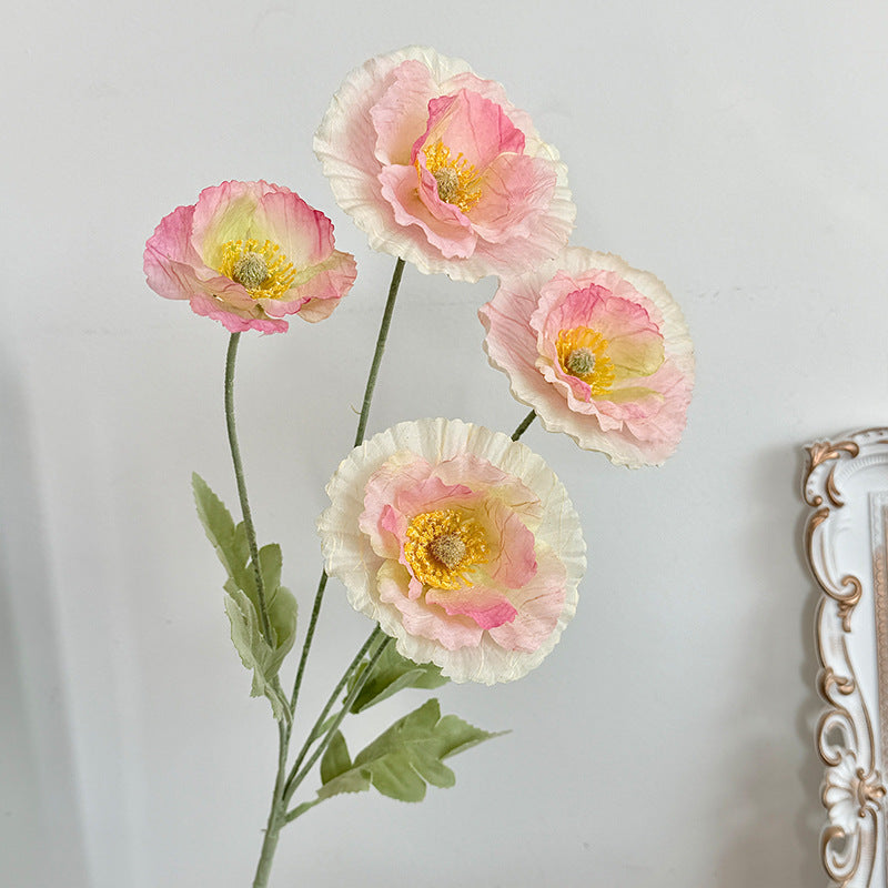 Artificial Silk Poppy Stem, 53cm, Vase Decor